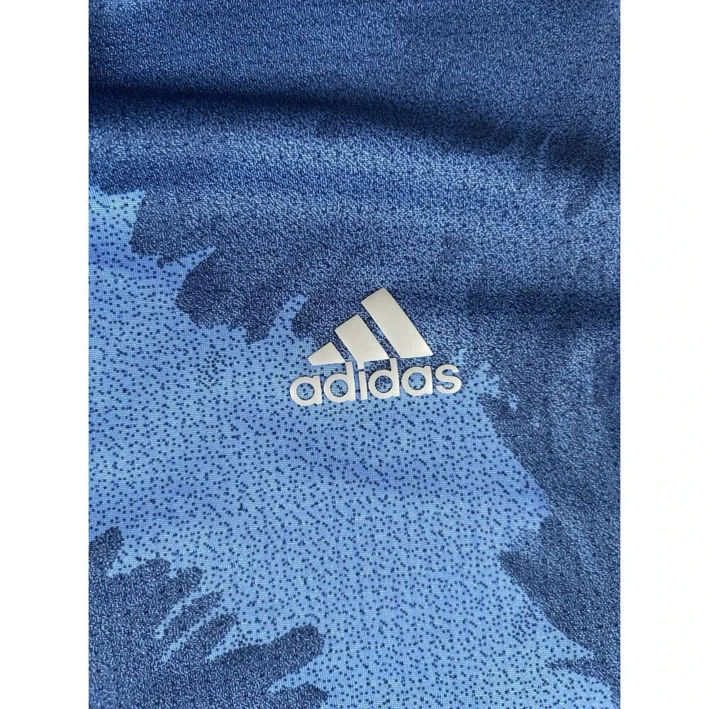 Adidas Polo Shirt Mens XL Flower Mesh Graphic Print Golf Performance Stretch